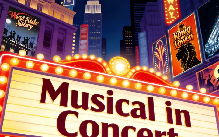 Plakat: Musical in Concert am 25. April 2026 in der Festhalle Neuershausen